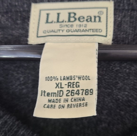 L.L.Bean Men's Classic Long Sleeve Pullover Sweater Size: XL Color: Grey - Picture 10 of 16